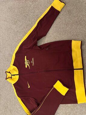 Nike N98 Arsenal F.C. Track Jacket Maroon Yellow Large